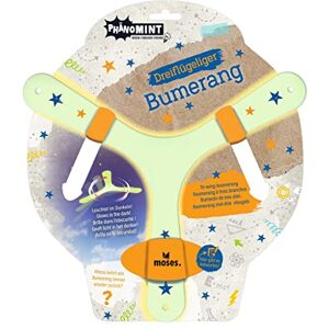 moses PhänoMINT Jeu de Lancer pour Enfants, Boomerang Phosphorescent à Trois Ailes et avec des informations passionnantes, 30320, Lumineux dans la Nuit, 1 Stück (1er Pack) - Publicité