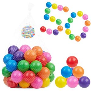 KreativeKraft Balles Piscine à Balles, Balles Plastiques Multicolores pour Piscine à Balles Enfant 6 cm, Sac de Boules Plastique Non Toxique Balles Colorées Jouet Enfant Aire de Jeux Multipack (Multi 50) - Publicité