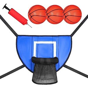 Perfeclan Mini Panier de Basket pour Trampoline avec boîtier de Basket-Ball avec Basket-Ball et Pompe Accessoires de Trampoline de Jardin pour Enfants - Publicité
