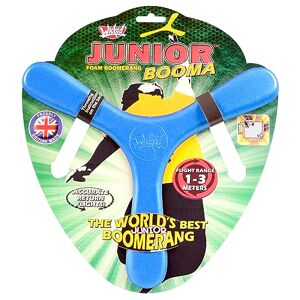 Wicked Junior Booma   Le Boomerang d'intérieur doux et sûr pour débutants   Fabriqué à partir de mousse Memorang   Vol de retour garanti   Portée de 1 à 3 mètres (bleu) - Publicité