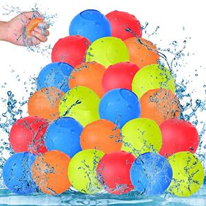 Balles à Eau Réutilisables, 30 Pcs Ballon d'eau en Peluche, Bombes à Eau  Colorés, Boules à Eclaboussures, Jouets Aquatiques pour Enfants Extérieur