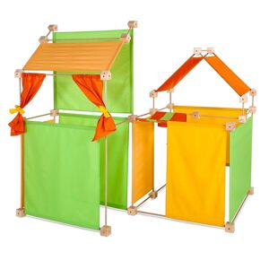 Trigonos Jeu de construction géant en bois boite carton 150 pces orange Orange 24x27x83cm