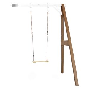 Axi Portique en bois gris/blanc avec balançoire siège nid rond Marron 106x207x171cm