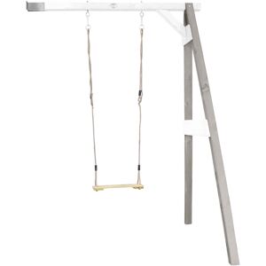 Axi Portique en bois gris/blanc avec balancoire siege nid rond Gris 106x207x171cm