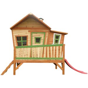 Axi Grande cabane en bois sur pilotis avec escalier et toboggan Marron 349x227x193cm