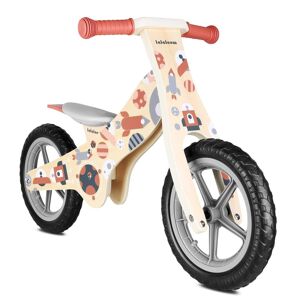 Beeloom Velo sans pedales pour enfants en bois naturel rouge et gris