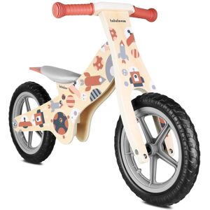 Beeloom Vélo sans pédales pour enfants en bois naturel rouge et gris