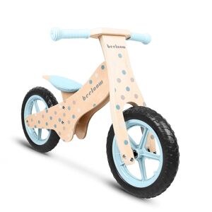 Beeloom Velo sans pedales pour enfants en bois naturel bleu