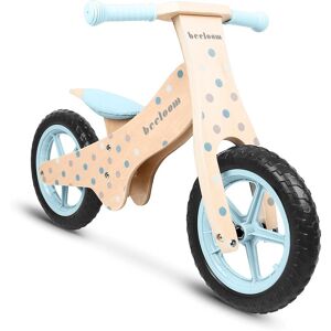 Beeloom Vélo sans pédales pour enfants en bois naturel bleu