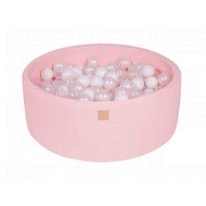 MeowBaby Piscine rose poudré à balles blanches et transparentes H30cm Multicolore 90x30x90cm