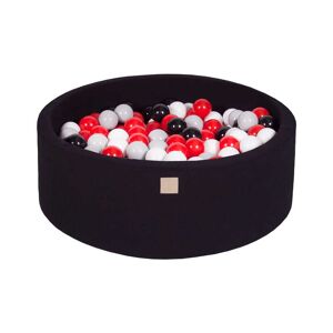 MeowBaby Piscine noire à balles noires, grises, rouges et blanches H30cm Multicolore 90x30x90cm