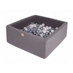 MeowBaby Piscine sèche gris foncé 200 balles Pearl/Silver/Transparent Multicolore 90x40x90cm