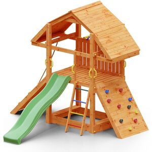 Fungoo Aire de jeux en bois avec toboggan vert