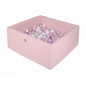MeowBaby Piscine À Balles Rose Pastel 200 Balle Blanc/Rose Pastel/Transparente