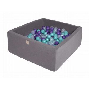 MeowBaby Piscine À balles gris foncé 300 balle turquoise/violet/transparente Multicolore 90x40x90cm