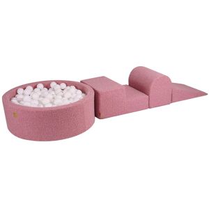 MeowBaby Aire de jeu mousse avec piscine à balles Blanc W90cm