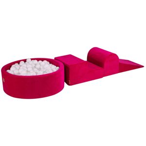 MeowBaby Aire de jeu mousse avec piscine à balles Blanc W90cm