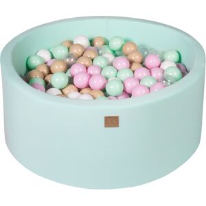 MeowBaby Menthe Piscine à balles Rose pastel/Transparent/Beige/Blanc/Menthe H40