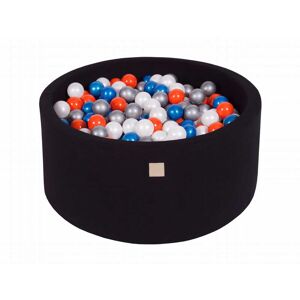 MeowBaby Noir Piscine à balles Bleu perle/Blanc perle/Orange/Argent H40cm Multicolore 90x40x90cm