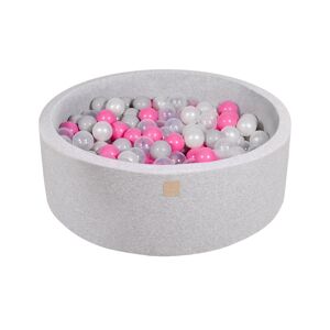 MeowBaby Gris clair Piscine à balles Transparent/Rose clair/Perle/Gris H30cm Multicolore 90x30x90cm