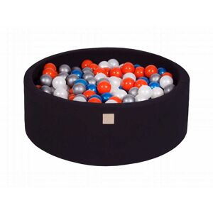 MeowBaby Noir Piscine à balles Bleu perle/Blanc perle/Orange/Argent H30cm Multicolore 90x30x90cm