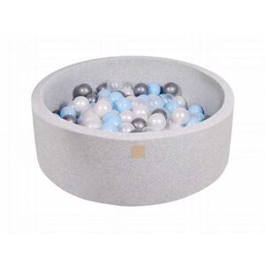 MeowBaby Gris clair Piscine à balles Bleu/Transparent/Argent/Perle H30cm Multicolore 90x30x90cm