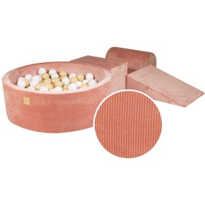 MeowBaby Aire De Jeux avec a Piscine a Balles: Blanc/Beige