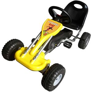 90252 vidaXL Kart à pédales Jaune - Publicité