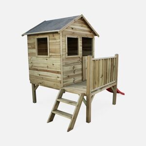 sweeek Maisonnette en bois 2m² - Magnolia - cabane pour enfant en pin autoclave - Bois
