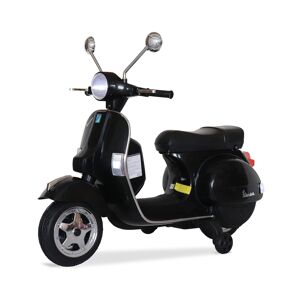 sweeek Vespa noire PX150. scooter electrique pour enfants 12V 4.5Ah. 1 place avec autoradio - Noir