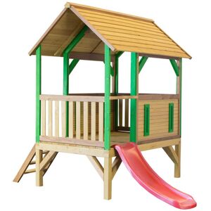 Axi Maison Enfant Bois Cabane + Toboggan Akela - Publicité