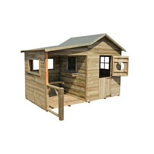 Soulet Cabane Maison d’Enfants en Bois Traité Hacienda + Abri 2 x 2,5 m - Publicité