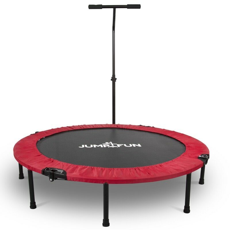 JUMP4FUN Mini Trampoline Fitness Pliable T-Bar - Ø122cm, Rouge - Rouge - Jump4fun