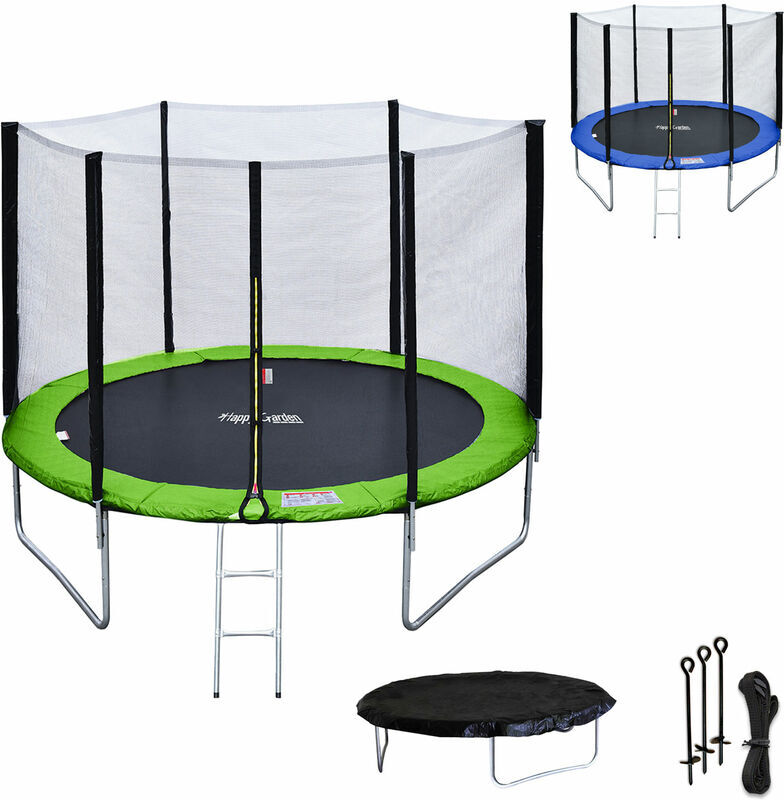 Happy Garden - Pack Premium Trampoline 305cm réversible vert / bleu