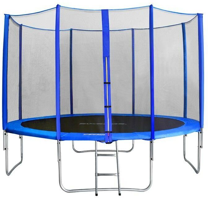 SIX Trampoline de jardin avec echelle bleu MyJump 3,70 M