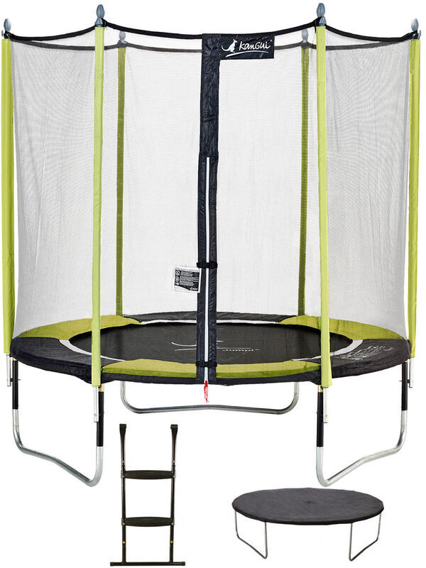 Kangui - Trampoline de jardin 244 cm + filet de sécurité + échelle +