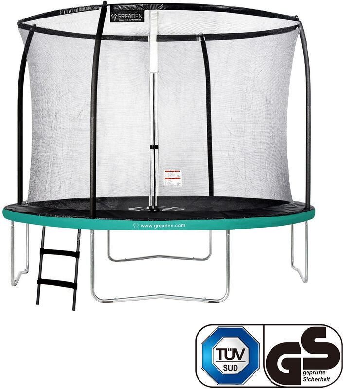 GREADEN Trampoline de jardin Freestyle Vert 305 Set complet avec Filet