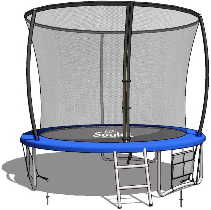 SOULET Trampoline Extérieur Bleu diam. 2,4m ( 8FT) pour Enfants avec Filets +