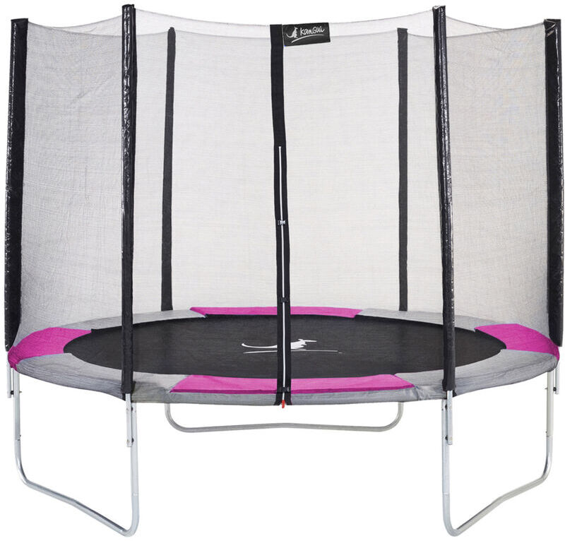 Kangui - Trampoline rond Ø300cm avec filet de sécurité- RALLI 300 - Rose