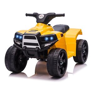 Homcom Quad ATV Elettrico Bambini 6V, Fari, Clacson, Sicuro 18-36 Mesi, 65x40x43cm, Nero Giallo