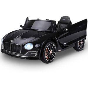 Homcom Macchina Elettrica per Bambini Bentley con Telecomando, Fari e Suoni, Velocità  2.5-5 km/h,2 Portiere Guida Manuale, 108x60x43cm, Nero