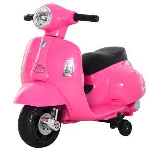 Homcom Moto Per Bambini Marchio Vespa Batteria 6v Clacson E Fari 18-36 Mesi