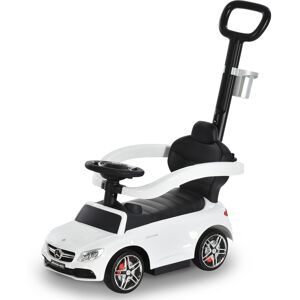 Homcom Macchina Cavalcabile per Bambini 12-36 Mesi con Maniglione e Barre di Sicurezza Rimovibili, Licenza Mercedes, Bianca