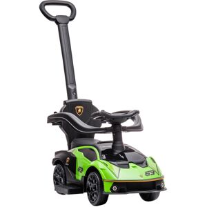 Aiyaplay Macchina per Bambini 2 in 1 Marchio Lamborghini, Macchinina a Spinta con Maniglione e Barriera di Sicurezza, Volante e Clacson, Verde