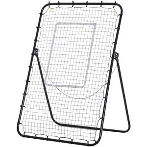 Homcom Rete da Calcio Rebounder Pieghevole con Bersaglio, Altezza e Angolazione Regolabili, Metallo e PE, 123x73x178.5cm, Nero