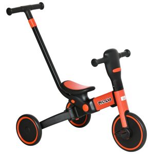Homcom Triciclo per Bambini 18-60 Mesi senza Pedali con Manubrio Regolabile e Ruote Chiuse, 101x45x86.5 cm, Rosso