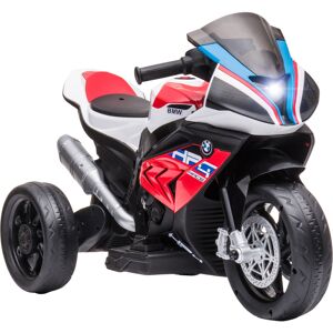 Homcom Moto per Bambini 18-60 Mesi Modello BMW HP4 con Fari, Musica e Pedali, in PP e Metallo, 82.5x42x54 cm, Rosso