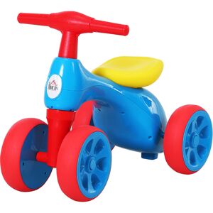 Homcom Bicicletta Equilibrio Senza Pedali con 4 Ruote per Bambini 18-36 Mesim Rosso Blu Giallo