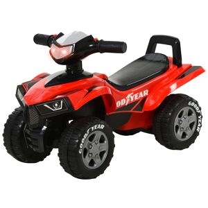 Homcom Quad Giocattolo per Bambini 1-3 anni con Licenza GOODYEAR con Luci e Suoni Realistici, Rosso e Nero, 60x31x42cm