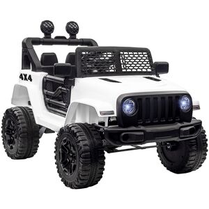 Homcom Macchina Elettrica per Bambini Jeep Fuoristrada con Telecomando e 2 Velocità, 100x65x72 cm, Bianco